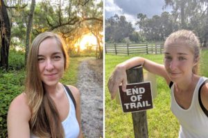 Marissa before and after hike | Sunday Morning Hike on Panther Point Trail | Marshall Hampton Reserve in Winter Haven, FL | Spark Explore